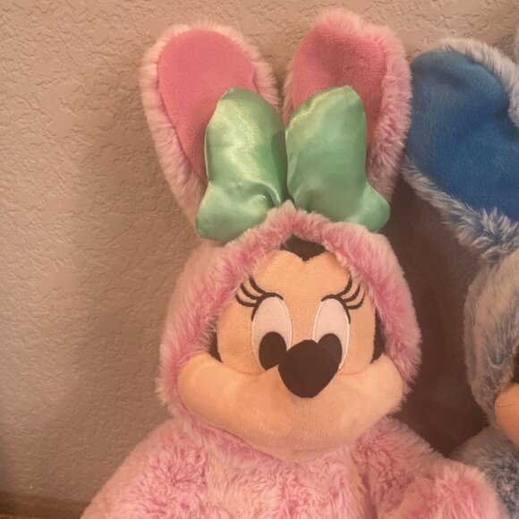 Disney Store Mickey & Minnie Mouse Bunny Easter 2021 Soft Plush Lot Set Of 2 - Picture 5 of 12